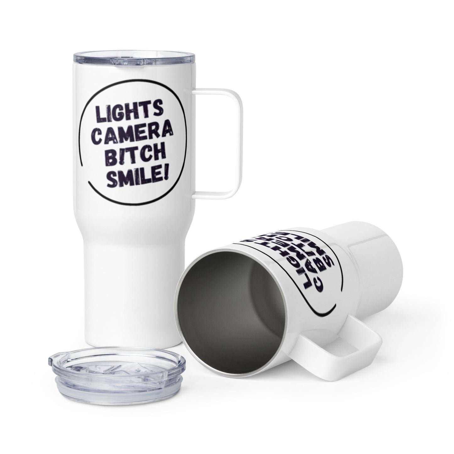 "LCBS" Travel mug with a handle